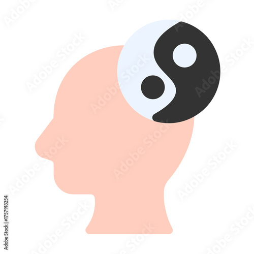 peace of mind icon with flat style