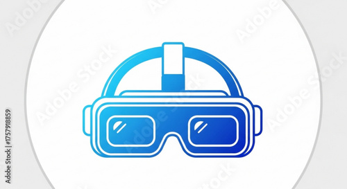 A blue virtual reality headset icon, representing modern technology and immersive gaming on