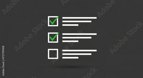 A checklist with two items marked as complete, representing task management, productivity, and successful completion of goals