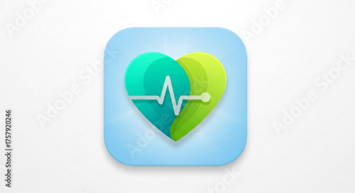 Heartbeat app icon, showcasing health and wellness with a modern design, perfect for healthcare applications and digital platforms