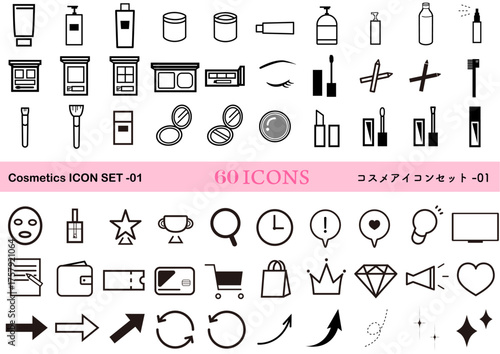 コスメアイコンのセット