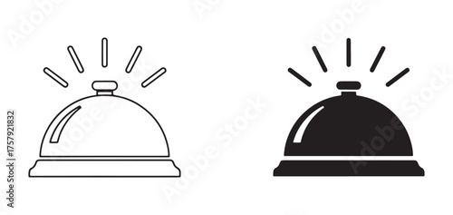 Hotel service bell icon for reception and concierge services