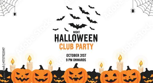 Spooky Night Halloween Club Party Vector Illustration for Festive Celebration