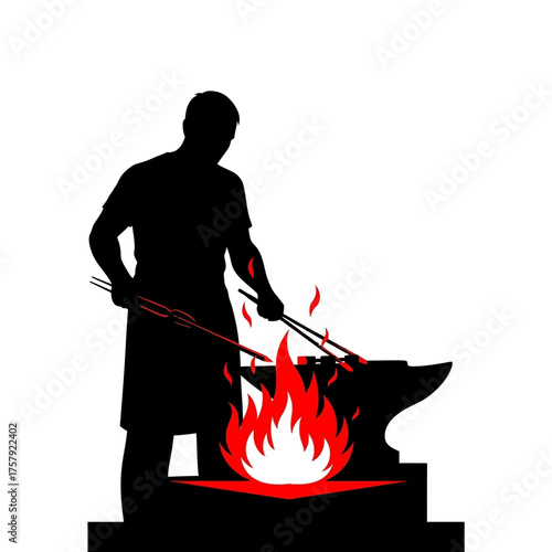 ignited spirit artisans strength forges destiny, creating future from fire, isolated on transparent background