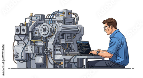 mastering machines coding the future of industrial automation and efficiency, isolated on transparent background