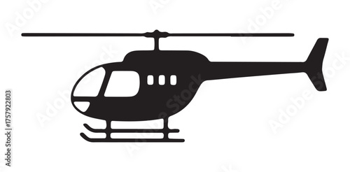 Silhouette of a sleek helicopter in flight ready for aviation adventures