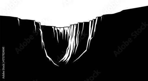 stark abyss navigate natures deep, abstract, challenging, monochrome, unseen path, isolated on transparent background