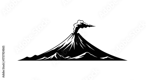 primal force awakens smoking volcano dominates the earth, majestic and potent, isolated on transparent background