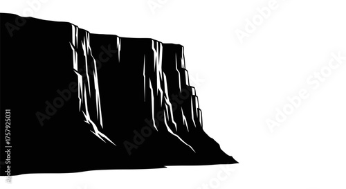 stark cliff face natures imposing boundary, a testament to raw power, isolated on transparent background