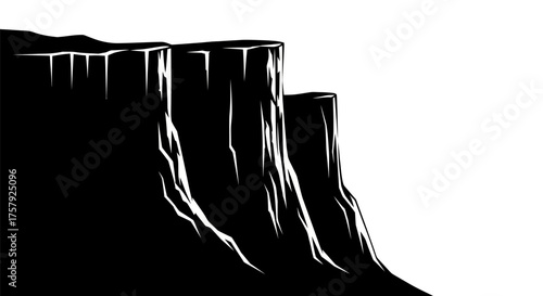 graphic abyss abstract monochrome vision of natures profound, challenging heights, isolated on transparent background