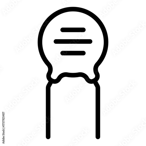 ceramic capacitor outline icon for filtering signal in circuit