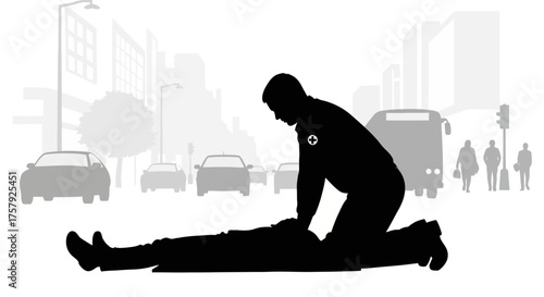 urban compassion ignites essential intervention, a breath of life, isolated on transparent background