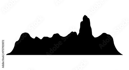 digital peaks ascend, an abstract skyline symbolizing the futures challenge, isolated on transparent background