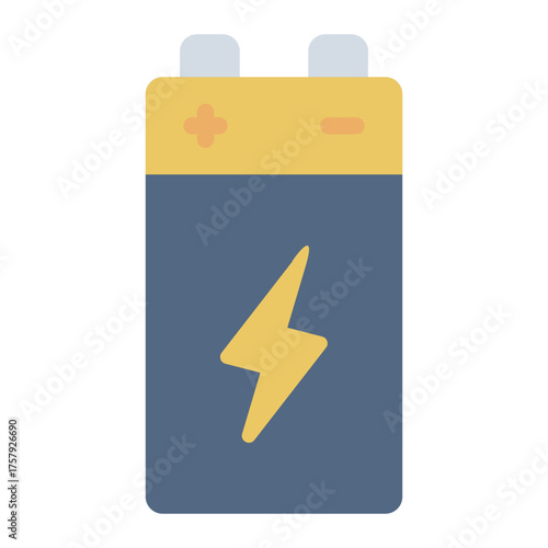 battery flat icon for powering circuit with 9v supply