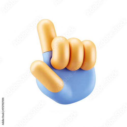 Hyperlink 3d hand cursor icon illustration isolated on transparent background. Pixel hand with pointer finger