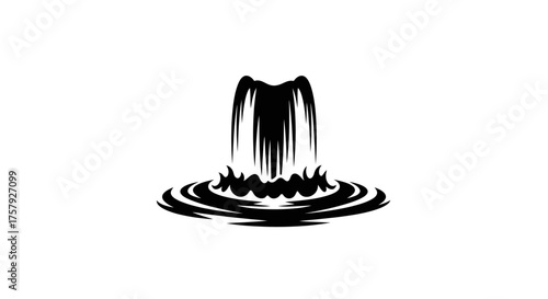 graceful water outpouring a symbol of perpetual motion and natural purity, isolated on transparent background