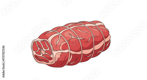 A tied raw beef roast ready for cooking and seasoning.