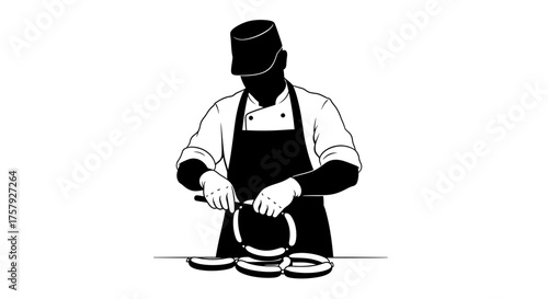 culinary master precisely crafts delicious sausages, ensuring gourmet quality for all, isolated on transparent background
