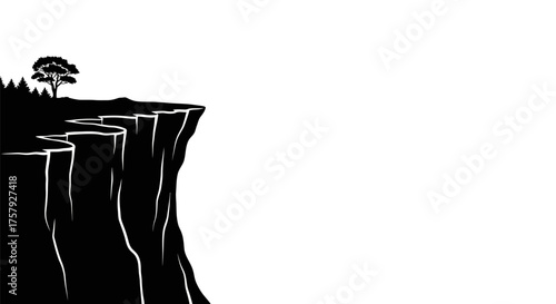 natures edge a solitary sentinel stands watch over the precipice, isolated on transparent background