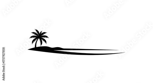 tropical serenity lone palm stands, island beckons, endless horizon awaits, isolated on transparent background