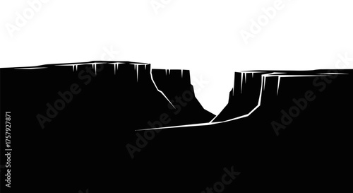 stark canyon gorge natures abstract passage unveils earths silent majesty, isolated on transparent background