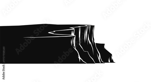 precipice of discovery uncharted horizons beckon brave souls forward, isolated on transparent background