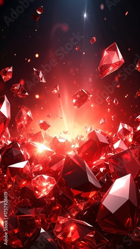 A stunning collection of vibrant red diamonds, each reflecting light with brilliant facets, showcasing their exquisite clarity and rich color.