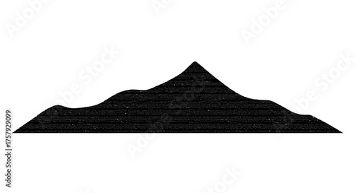 gritty peaks ascend, an abstract symbol of enduring challenge and triumph, isolated on transparent background