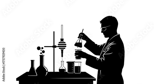 mastering elements dedicated chemist brews progress for a brighter tomorrow, isolated on transparent background