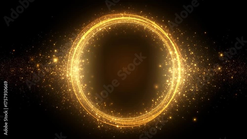 ラグジュアリーなゴールドのグリッターサークル（イベント、記念日、ビジネス・表彰、エンタメ、動画）