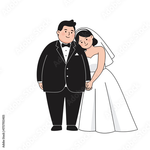 Tender Embrace of a Happy Wedding Couple