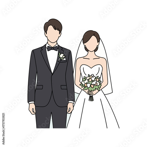 Tender Embrace of a Happy Wedding Couple