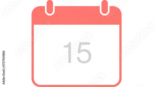 Calendar Icon with Number 15, Representing a Date or Schedule, Perfect for Planning and Organization Needs