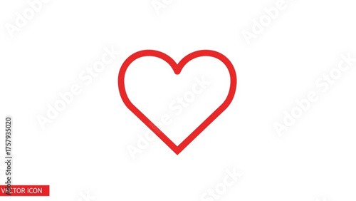 A simple and elegant red heart icon on a white background, perfect for representing love, romance, and positive emotions in various digital and print designs
