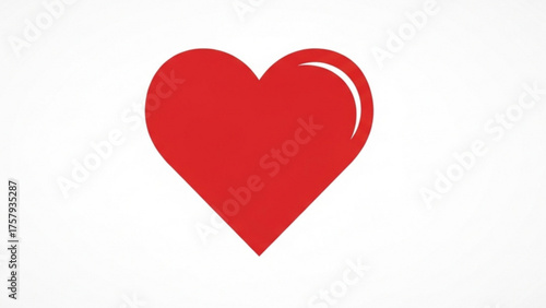 Simple Red Heart Icon, Symbolizing Love and Affection, Commonly Used in Romantic Designs and Valentine's Day Graphics
