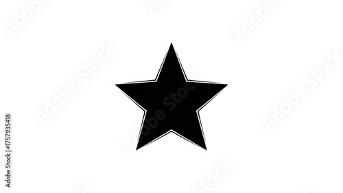 Simple black star illustration against a stark white background, perfect for graphic design projects and highlighting important elements