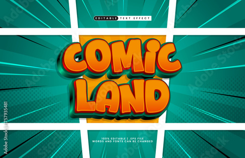 comic land editable text effect