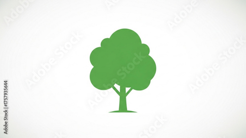 A simple and clean green tree icon representing nature, growth, and the environment, perfect for ecological themes and healthy living graphics
