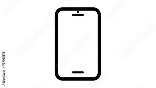 A minimalist line drawing of a generic mobile smartphone icon, representing communication, technology, and digital connectivity in a simple, clean design suitable for various applications