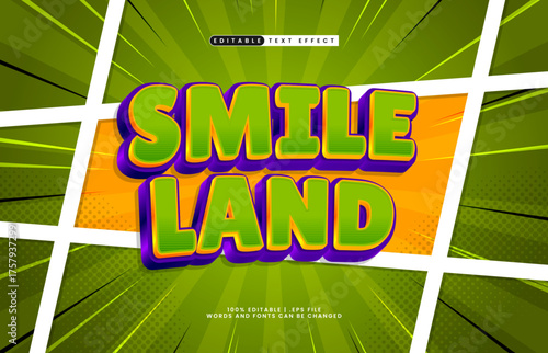 smile land editable text effect