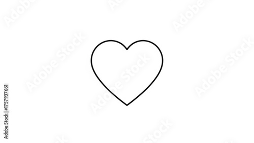 Simple outline of a heart shape, perfect for conveying themes of love, affection, and emotional connection in a minimalist design