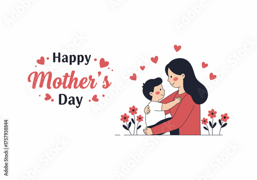 design vector of happy mother's day 