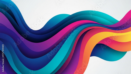 Colorful Abstract Wave Background Dynamic, Vibrant Design with Gradient Waves for Modern Graphics, Web Design and Creative Visuals