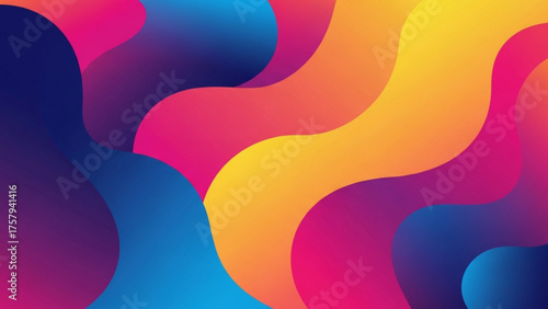Abstract Fluid Gradient Background Vibrant Waves of Color in Modern Digital Design. Dynamic Shapes and Artistic Visuals for Creative Projects