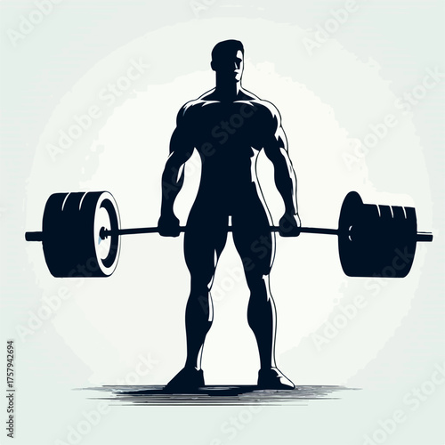 silhouette of a weightlifter