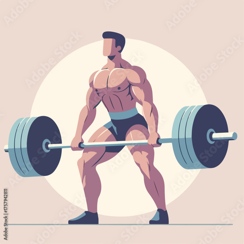 flat illustration of a weightlifter