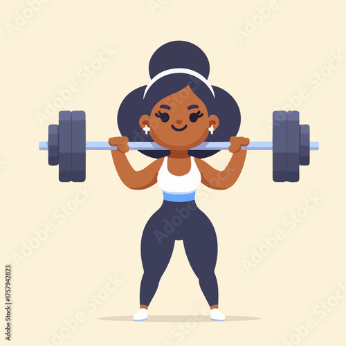 flat illustration of a weightlifter