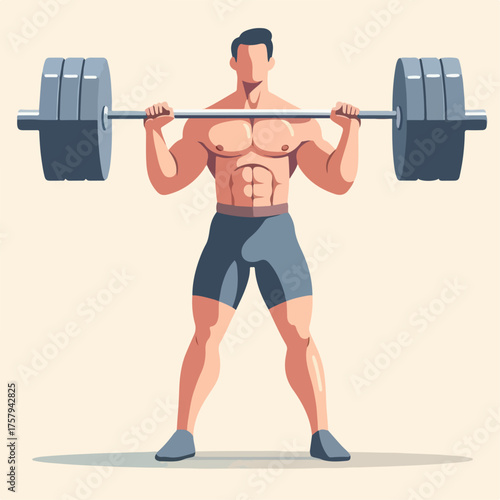 flat illustration of a weightlifter