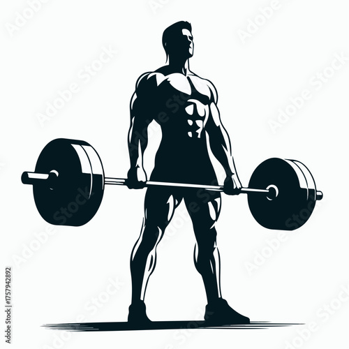 silhouette of a weightlifter