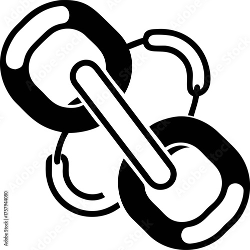 Linked chain connection symbol, representing unity, strength, and the concept of linking ideas or information in a digital or physical context, often used in web design and branding